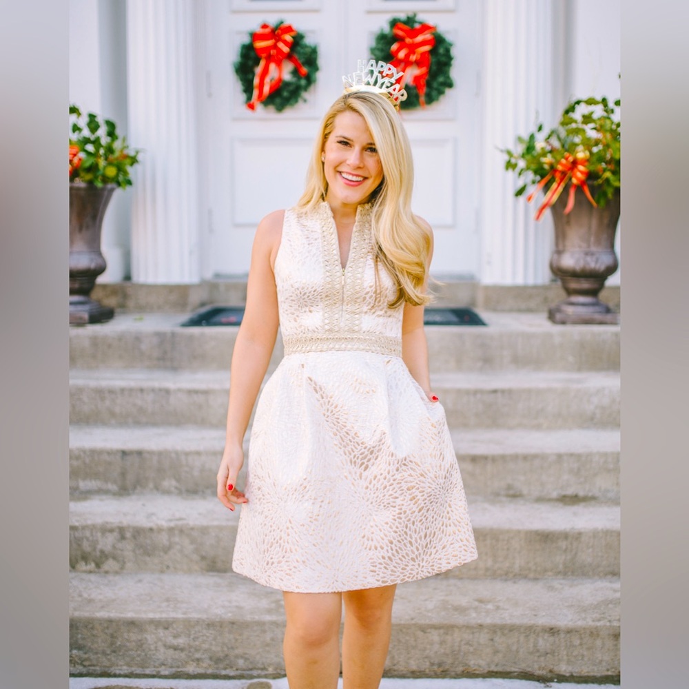 Lilly Pulitzer Ivory Metallic Mini Dress